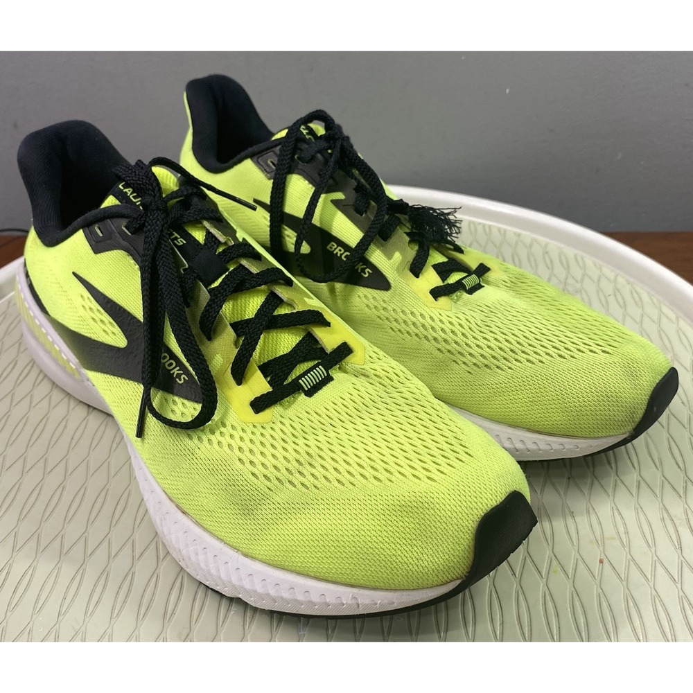Brooks Launch 8 Men Neon Yellow & Black Running Track Sneakers 11.5